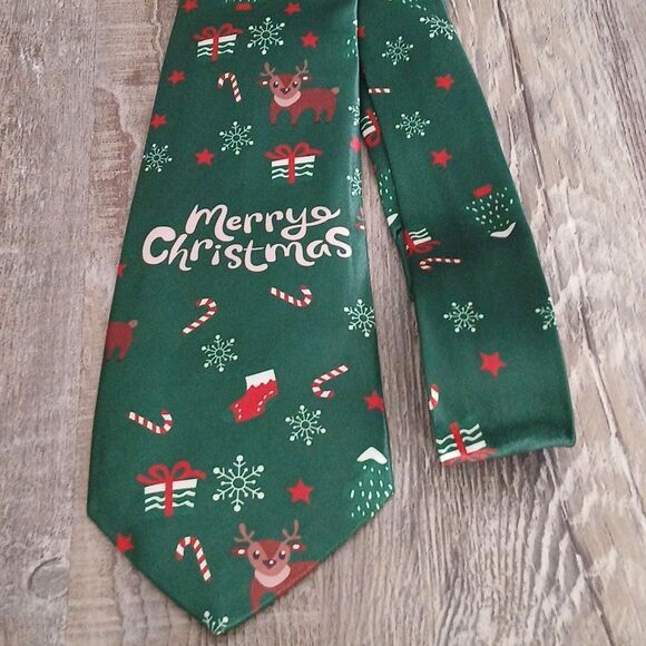 Christmas Necktie Christmas Party Fun Christmas Theme Print Tie NEW - Picture 1 of 6